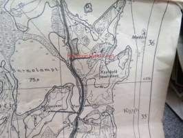 Tuukkala (Mikkeli) topografinen kartta 1:20 000, ote top. kartoista 3142 04 ja 3142 05 v. 1947/49