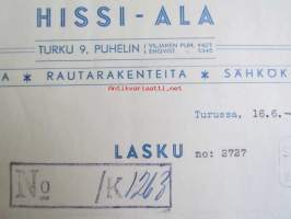 Hissi-Ala, Turussa 16.6. 1942. -asiakirja