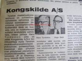 Koneviesti 1972 nr 11 -mm. Pohjoismaista maatalous- ja metsäkoneteollisuutta III Tanska, Heinän  koeteanapaalaus, Maataloude rakkennus- ja sähköasioita