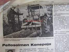 Koneviesti 1972 nr 10 -mm. Pohjoismaista maatalous- ja metsäkoneteollisuutta II Suomi, Ford 5000 KV:n traktoritestissä, Viljavuuspalvelu, Tuottaisinko