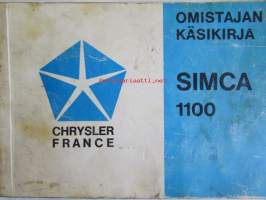 Simca 1100, 1100S - Omistajan käsikirja