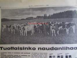 Koneviesti 1972 nr 15 -mm. Fiskarsin Agromat-aura KV:n testissä, Puimurit puntarissa, Näkymiä farmilta Englannista, JCB tehoa ja tuottavuutta kaivureitten