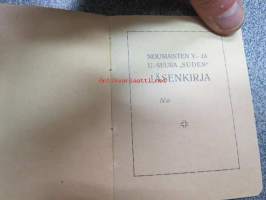 Nousisaisten V. ja U.-seura &quot;Suden&quot; jäsenkirja, käyttämätön jäsenkirja vuodelta 1917