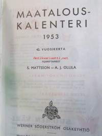 Maatalouskalenteri 1953