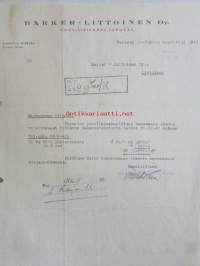 Barker - Littoinen Oy Puuvillatehdas, joulukuu 4. 1942. -asiakirja