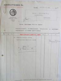 Barker - Littoinen Oy Puuvillatehdas, joulukuun 31. 1943. -asiakirja