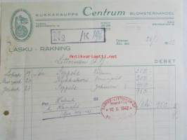 Kukkakauppa Centrum 28/1. 1942. -asiakirja