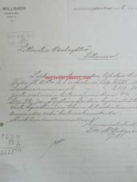 M. Willgren, Hämeenlinna marraskuun 8. 1923. - asiakirja