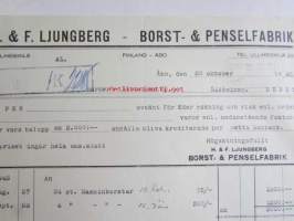 H. &amp; F. Ljunberg Borst- &amp; Penselfabrik, Åbo den 20. oktober 1943. - asiakirja