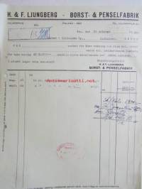 H. &amp; F. Ljunberg Borst- &amp; Penselfabrik, Åbo den 20. oktober 1943. - asiakirja