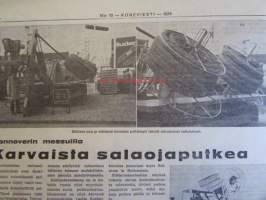 Koneviesti 1974 nr 10 -mm. Fiat-Allis esiteltiin Etelä-Italiassa, Maatalouskauppias, Karvaista salaojaputkea, Lannoitesäkkien siirtoon, Uusia pöyhimiä,