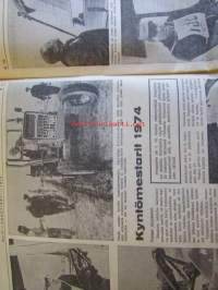 Koneviesti 1974 nr 17 -mm. Tuleeko maissi Suomeen, Kyntömestarit 1974, Maatalouskoneasentajia koulutetaan, Metsätraktorit 1974, Tuloksia kokopuuhaketuksista,