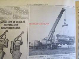 Koneviesti 1974 nr 17 -mm. Tuleeko maissi Suomeen, Kyntömestarit 1974, Maatalouskoneasentajia koulutetaan, Metsätraktorit 1974, Tuloksia kokopuuhaketuksista,