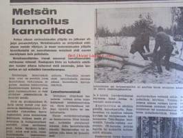 Koneviesti 1974 nr 14 -mm. Puimurisuunnittelijan puheenvuoro, Lakoviljan puinti, Kuivurin kunnostus, Maatalouskaupan puheenvuoro, Tuorerehu muovisäkkiin,