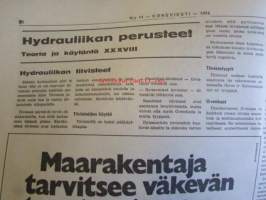 Koneviesti 1974 nr 14 -mm. Puimurisuunnittelijan puheenvuoro, Lakoviljan puinti, Kuivurin kunnostus, Maatalouskaupan puheenvuoro, Tuorerehu muovisäkkiin,