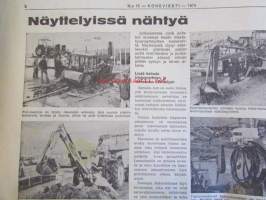 Koneviesti 1974 nr 15 -mm. Näyttelyissä nähtyä, Maailman kyntöhuiput Viikissä, Vaihtelua viljelykiertoon, Kotitarvemyllyjä, Tuoresäilötyn viljan
