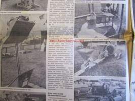 Koneviesti 1974 nr 15 -mm. Näyttelyissä nähtyä, Maailman kyntöhuiput Viikissä, Vaihtelua viljelykiertoon, Kotitarvemyllyjä, Tuoresäilötyn viljan