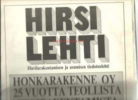 Hirsilehti   1983 - Honkarakenne Oy 25 v, hirsituotannon historiaa, Suomen 1. loma-asuntomessut Kerimäellä