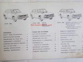 Honda Civic 1200/1500 Owner´s manual