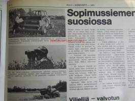 Koneviesti 1973 nr 2 -mm. Mistä maitoa kulutukseen?, Siemenessä sadon avain, Vanerielementtinavetta kokonaisratkaisu, Maatalouden koneistaminen Puolassa,