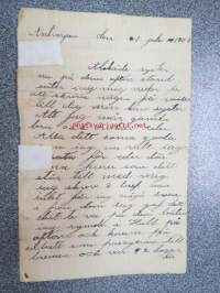 Merimies Karl W. Sjögren´in kirje kotiin Antwerpenistä 1.7.1907 laivalta  &quot;Wartborg&quot; matkalla Buenos Airesiin