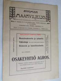 Suomen Maanviljelys 1915 nr 1, muutama sana meikäläisistä siemenhintaluetteloista, Sahanomistajain Maanviljelysyhdistyksen toiminta 1914, turvepehku arvoonsa,