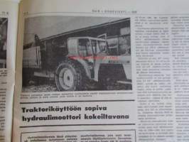 Koneviesti 1973 nr 8 -mm. Inter-Ango-Mek, Traktorikäyttöön sopiva hydraumoottori kokeiltavana, Kevätrapsi ja kevatrypsi, Lypsikoneita alihankintana, Kalkkuna -