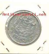 Monaco 5 Francs  1945 kolikko