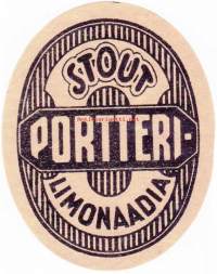Stout portteri-limonaadia -  Juomaetiketti. (6,5 x 5 cm)