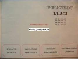 Peugeot 104 -ohjekirja