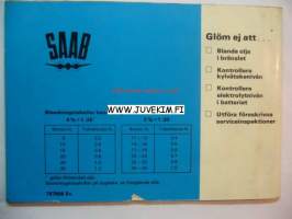 Saab V4 -instruktionsbok, käyttöohjekirja ruotsiksi