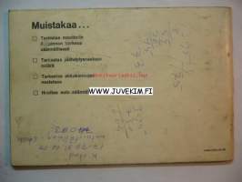 Saab V4 -huoltokäsikirja, käyttöohjekirja