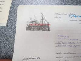 Höyrylaiva &quot;Östern&quot; Turku-Nauvo 21.10.19?? -konossomentti