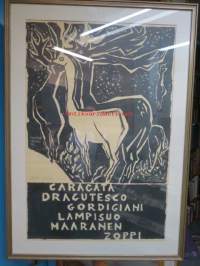 Caragata - Dragutesco - Gorgigiani - Lampisuo - Maaranen - Zoppi -taidenäyttelyn julisteen alkuperäistyö , grafiikka, vedos nr 5/80 -näyttelyyn osallistuneen
