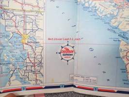 Western Canada and Alaska Highway - Points of interest and touring map / Chevron / RPM Motor oil