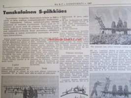 Koneviesti 1967 nr 6-7 -mm. Tanskalainen S-piikkiäes, Hydraulimoottori V, Kontu-Kasvinsuojeluruisku, Maatalouskoneita pohjoismaisilla messuilla, Korkean rehun