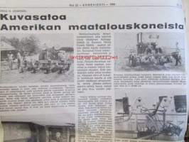 Koneviesti 1969 nr 22 -mm. Kuvasatoa Amerikan maatalouskoneista, Kannataako viljapeltoja kastella? Ajotaidon SM-kilpailut, Vakolan tiedote 9/69 (Ratkaisuja