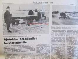 Koneviesti 1969 nr 22 -mm. Kuvasatoa Amerikan maatalouskoneista, Kannataako viljapeltoja kastella? Ajotaidon SM-kilpailut, Vakolan tiedote 9/69 (Ratkaisuja