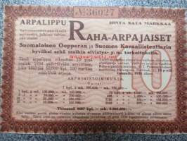 Raha-arpa, Raha-arpajaiset joulukuu 1934 nr 36027