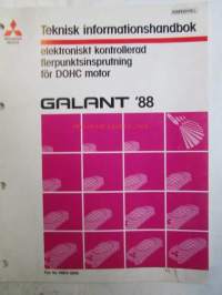 Mitsubishi Galant &#039;88 Teknisk informationshandbok - Elektroniskt kontollerad flerpunktsinprutning för DOCH motor -Tekninen käsikirja monipisteruikutukssta.