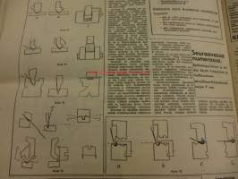 Koneviesti 1969 / 1. 13.1.1969.sis mm,.Kotimainen monitoimikone karsii ja katkoo.TR-hydopankko.Kehäohjattava yksitelainen traktori puutarhurin
