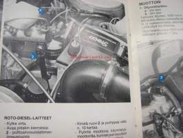 Peugeot 305 serie 2 Diesel -käyttö- ja hoito-ohjeet vuosimalli 1983 muutokset