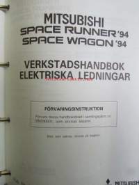 Mitsubishi Space Runner / Space Wagon Elektriska ledningar - Verkstadshandbok, Katso kuvasta tarkemmin sisällysluettelo.