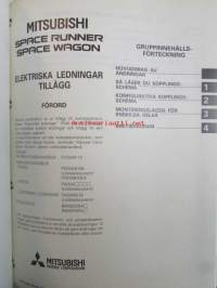 Mitsubishi Space Runner / Space Wagon Elektriska ledningar - Verkstadshandbok, Katso kuvasta tarkemmin sisällysluettelo.