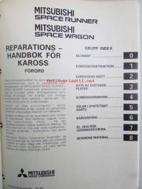 Mitsubishi Space Runner / Space Wagon Elektriska ledningar - Verkstadshandbok, Katso kuvasta tarkemmin sisällysluettelo.