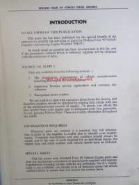 Perkins Diesel Engines Spare parts list to Four 99, Commencing engine number 7000251  -dieselmoottoreiden varaosaluettelo