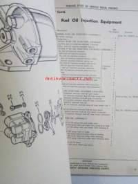 Perkins Diesel Engines Spare parts list to Four 99, Commencing engine number 7000251  -dieselmoottoreiden varaosaluettelo