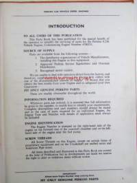 Perkins Diesel Engines Spare parts list to 4.236 Vehicle engine -dieselmoottoreiden varaosaluettelo