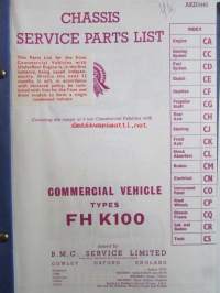 BMC Chassis commerial vehicle types FH K 100 - Chassis service parts list -varaosaluottelo