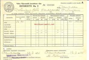 Valtion Viljavarastolle luovutettavan viljan ostokuitti- ruista 12.7.1942  Pomarkku